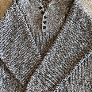 Club Room Gray Crewneck Sweater with Button Accents